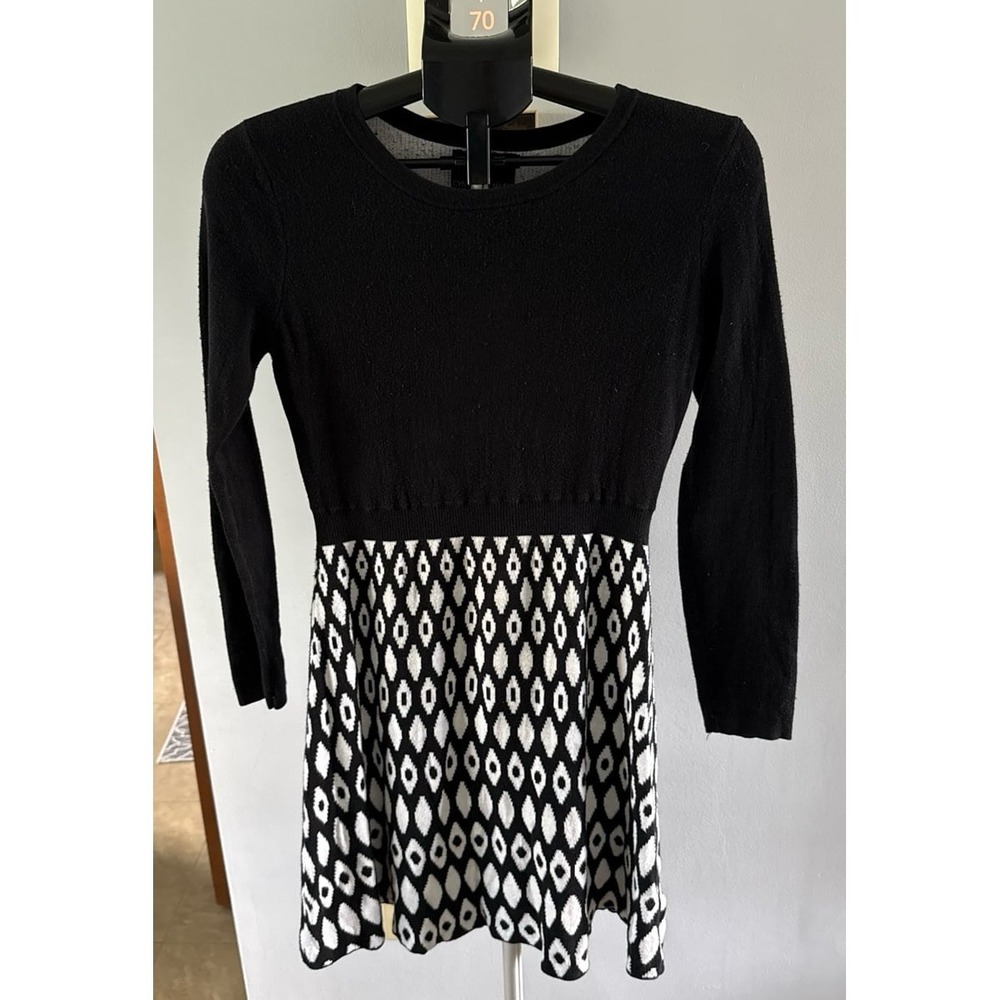 Cynthia Rowley Women's Black White Sweater Dress Size Small